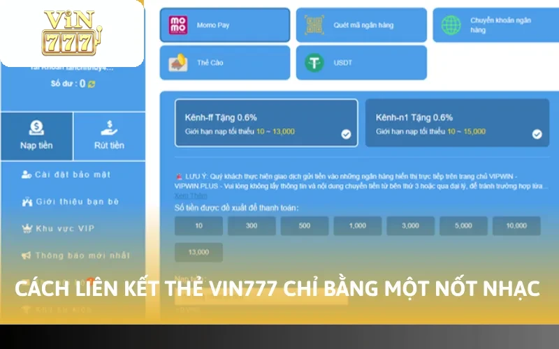 Cách liên kết thẻ Vin777 chỉ bằng một nốt nhạc